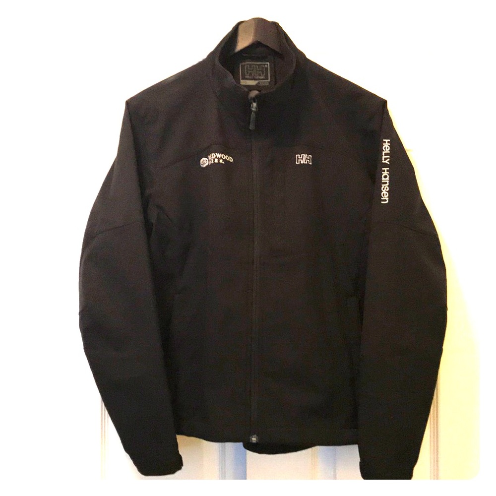 Black zip up jacket.